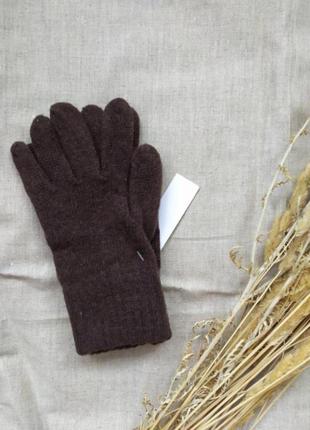 Женские коричневые шерстяные / кашемировые перчатки италия2 фото