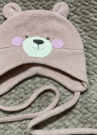 Шапочка тёплая флисовая 0-3 месяца