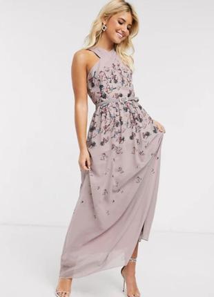 Вечернее платье макси с принтом
