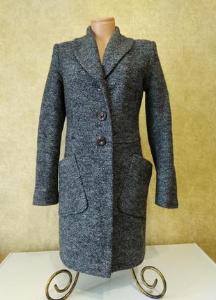 Зимнее пальто, теплое пальто на зиму, шерстяное пальто, пальто из шерсти с натуральным воротником4 фото