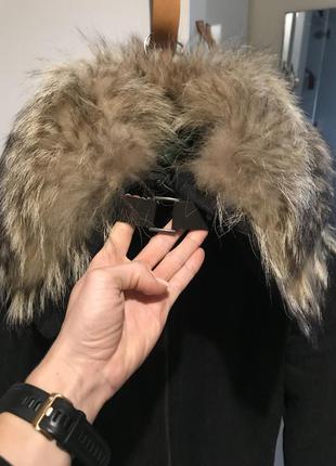 Вовняне пальто утеплене натуральним хутряним коміром2 фото