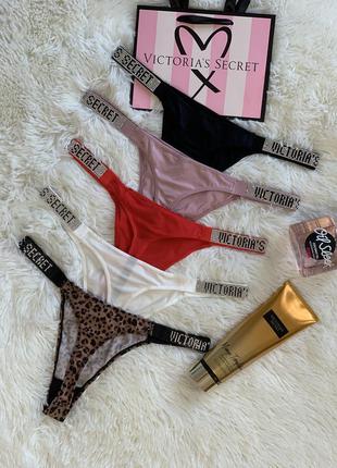 Трусики стрінги зі стразами victoria's secret