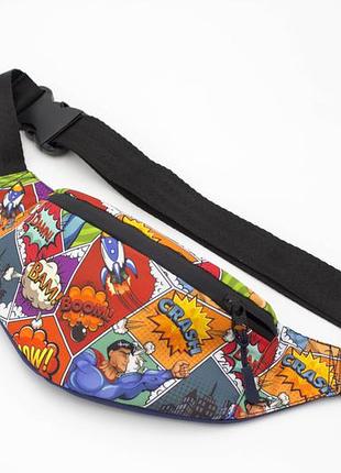 Бананка з супергероями, поясная сумочка, сумка на пояс