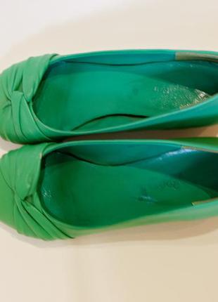 Зеленые туфли балетки1 фото