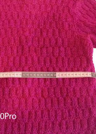 Пуловер класний.светр в'язаний, вишнево - фіолетовий. рельєфний. гарний світер у язаний. кофта тепла.2 фото