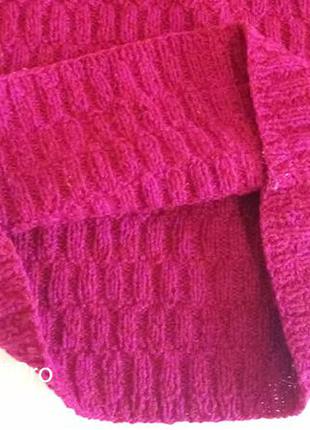 Пуловер класний.светр в'язаний, вишнево - фіолетовий. рельєфний. гарний світер у язаний. кофта тепла.5 фото