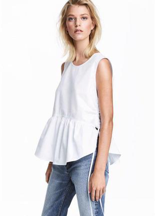 Белая блуза с воланами рюшами zara