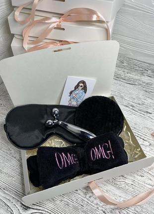 Набор косметических аксессуаров в beauty boxe в чёрном цвете2 фото