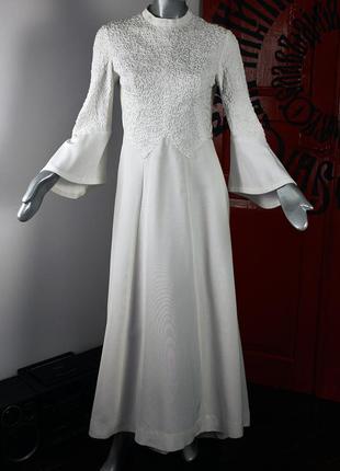 Maggy rouff винтажное дизайнерское свадебное платье от дома высокой моды  (1960-х)3 фото