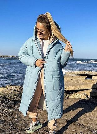 Зимнее пальто плащевка