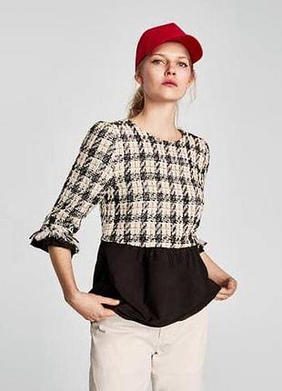 Твидовая блуза zara
