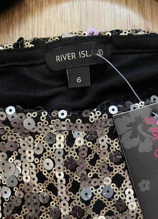 Платье пайетки золотистое river island новое xs/s5 фото