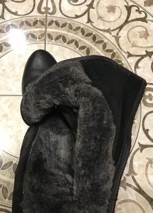 Зимние кожаные с замшей сапоги с мехом❄️5 фото