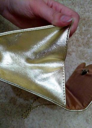 Золотиста мега крута сумочка-клатч2 фото