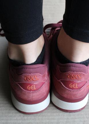 Кроссовки asics gel-lyte iii bordo hl7v3 оригинал натуральный нубук5 фото