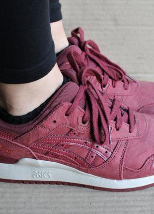 Кросівки asics gel-lyte iii bordo hl7v3 оригінал натуральний нубук