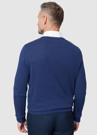 Пуловер синий в гусиную лапку arber3 фото