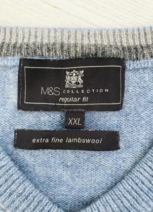 Базовый шерстяной свитер джемпер пуловер m&s woolmark3 фото