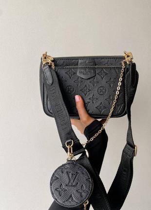 Multi pochette black брендовая стильная черная сумочка жіноча чорна сумка відомий бренд