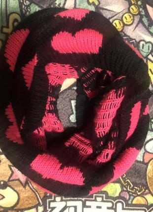 Шарф-снуд в сердечки h&m