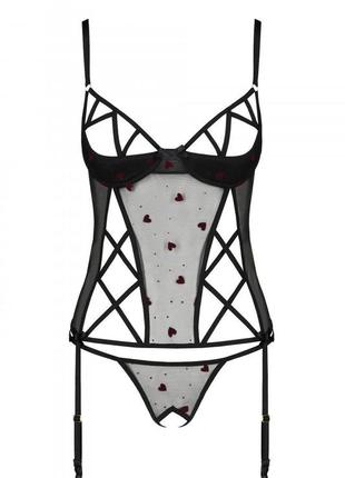Корсет с вырезами,сеточкой,принт,шнуровка