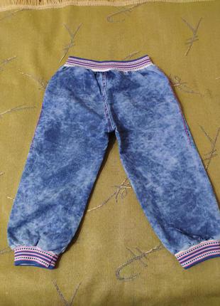 Отличные джинсовые штаники без утеплителя на девочку 3-4 лет2 фото