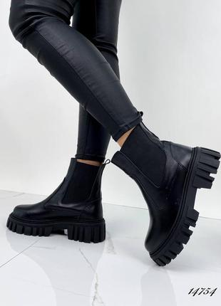 Челси челсі ботинки берці сапоги сапожки зима зимние зимові кожа6 фото