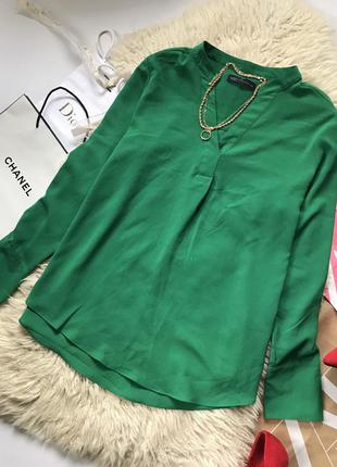 Яркая зелёная блуза рубашка тренд2 фото