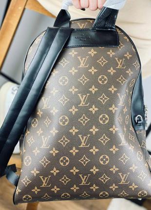 Рюкзак жіночий коричневий канва шкіра брендовий4 фото