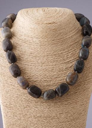 Бусы лабрадор "брусок" 0,8-2,5см l-48см