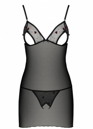 Lovelia chemise пеньюар сеточка шнуровка вырез,стринги3 фото