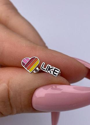 Серьги серебро пусеты , like, на вкрутках