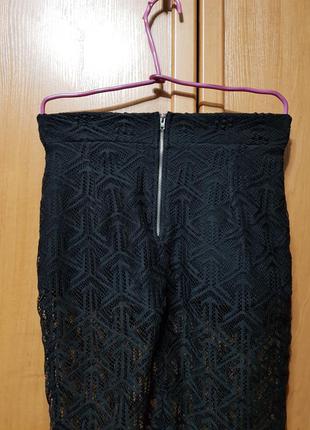 Стильная чёрная юбка миди, юбочка в сетку с подкладкой шортики6 фото