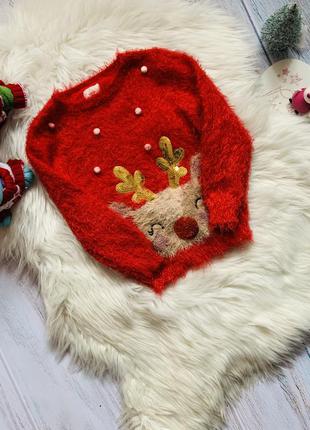 Красивий новорічний светр george дівчинку 5-6 років