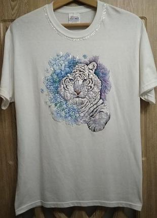 Футболка white tiger , блакитний водяній тигр -символ 2022 року