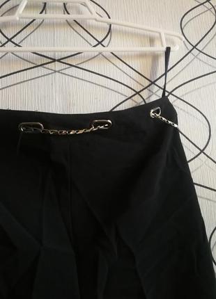 Длинные черные брюки винтаж с цепью4 фото