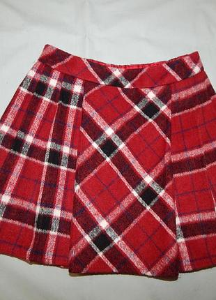 Юбка модная теплая в клетку на 6 лет