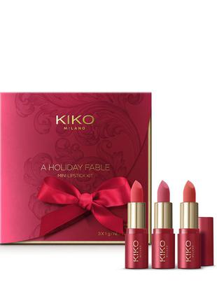 Набір з 3 матових міні помад a holiday fable mini lipstick kit kiko milano