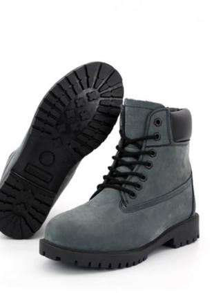 Черевики зимние с мехом gray ботинки