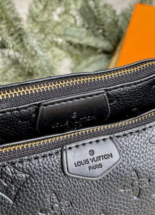 Красивая женская кожаная сумочка в стиле louis vuitton multi pochette клатч чёрный 3в18 фото