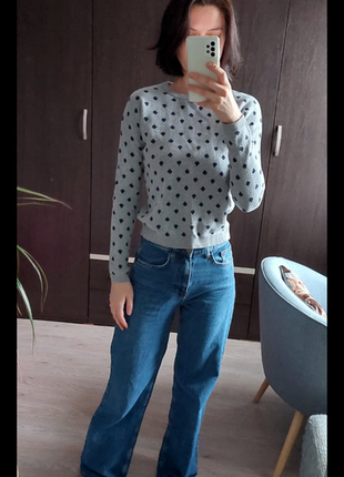 Camaieu кофта свитер серый с ромбами s  хлопковый