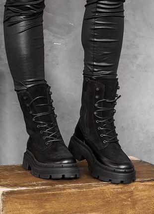 Женские ботинки кожаные зимние черные emirro бж 62-01 на меху2 фото