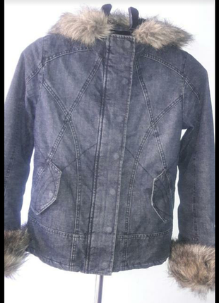 Джинсовая куртка,джинсовка с капюшоном на меху1 фото