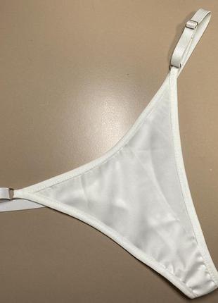 Білі шовкові трусики з регулюванням