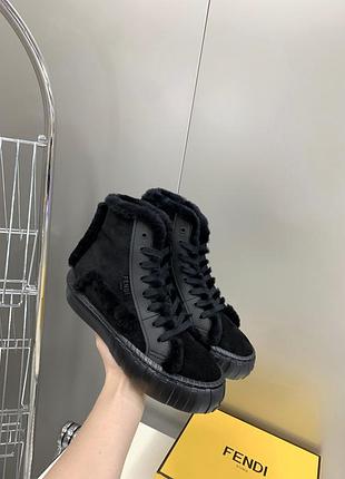 Ботинки высокие кеды угги кожа овчина