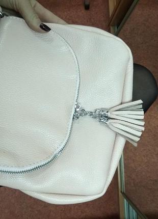 Женская кожаная сумка viola пудровая, кроссбоди