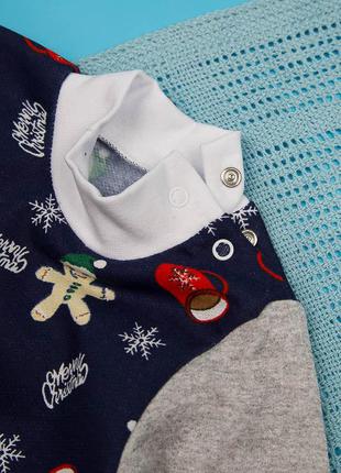 🎄 новогодний 🎄 комплект ясельный костюм хлопок теплый с начесом3 фото
