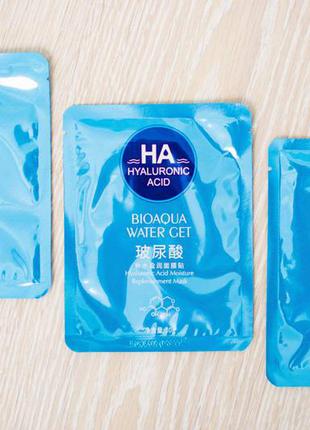 Зволожуюча маска з гіалуроновою кислотою bioaqua water get ha hyaluronic acid moisture replenishment