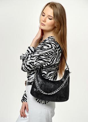 Жіноча сумка, компактна і елегантна човник - принт крокодила