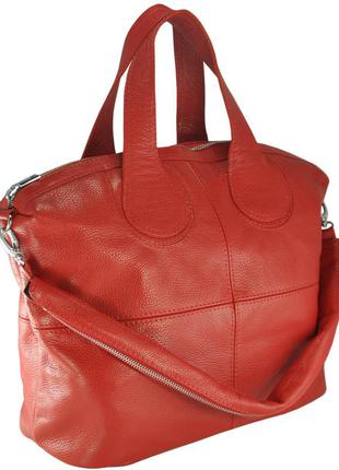 Женская кожаная сумка francesca красная2 фото